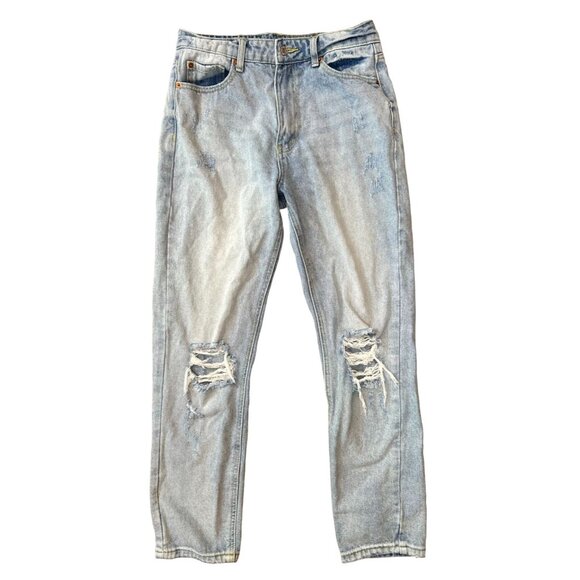TNR High Rise Distressed Mom Jean in Light Wash Size 27 - Picture 1 of 3